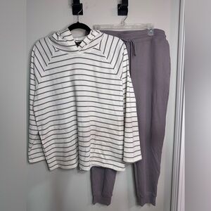 NWT Waffle Weave Striped Hoodie and Jogger Set